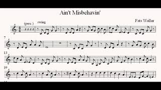 Backup Piano for Ain't Misbehavin' for Clarinet Solo (or other Bb Instruments)  with Score Video