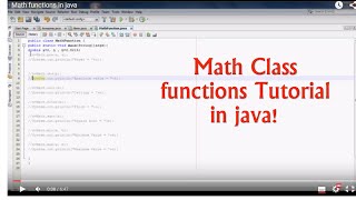Java Programming- How to use math class functions or methods tutorial
