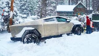 Tesla Cybertruck STUCK in the Snow