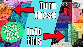 How to Make a Semi-Improv Scrappy Rainbow Swirl Quilt Block - Ep.18 of Working Our Scraps Off Series