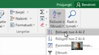 MS Excel 2016 pamokos (duomenų rikiavimas, filtravimas)