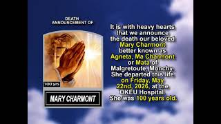 Mary Charmont ~ Short Obituary