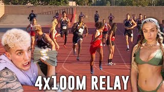 LOGAN PAUL, JAKE PAUL, SOMMER RAY compete in the 4x100 Relay