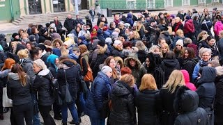 Protest pracowników MOPR-u - Szczecin