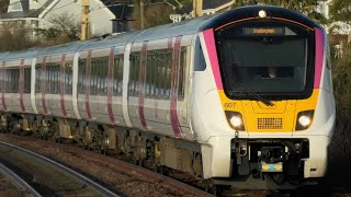 C2C Class 720s - 720607 + 720612 10 Car Arrives At Chalkwell For Shoeburyness - 5th February 2025