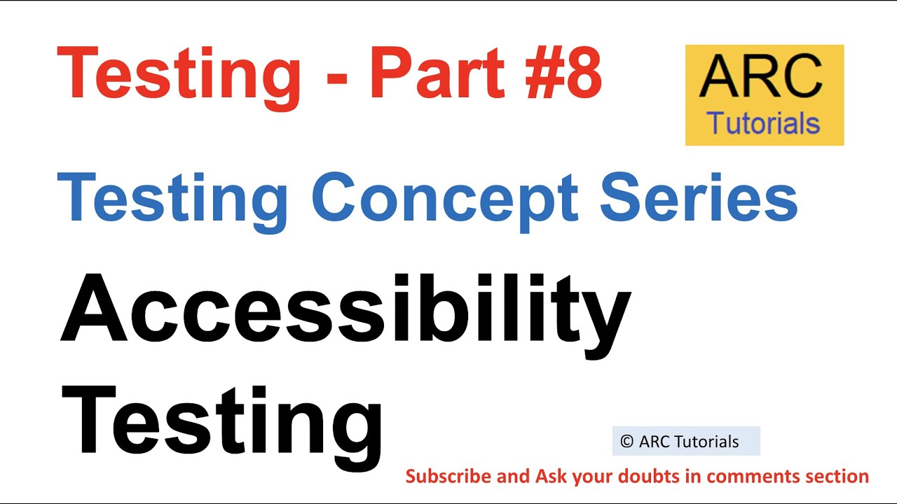 Accessibility Testing Tutorial | Testing Concepts In Software Testing ...