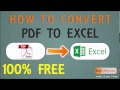 HOW TO CONVERT PDF TO EXCEL FREE OF COST HOW TO CONVERT PDF TO EXCEL FREE OF COST