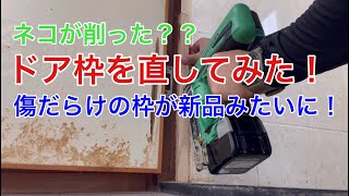 【補修】ドア枠を補修 〜猫が削った部分を新品みたいにしてみた〜 Repair door frame