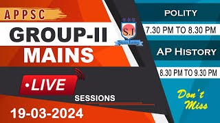 APPSC GROUP-2 MAINS LIVE SESSIONS | POLITY | AP HISTORY | #shyaminstitute