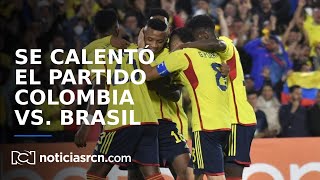 Momento de tensión en el partido del Sudamericano Sub-20 Colombia vs. Brasil