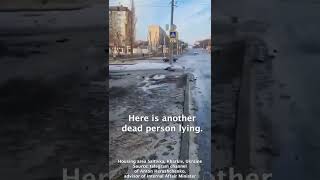 Dead civilian people after russian attack in Saltivka, Kharkiv