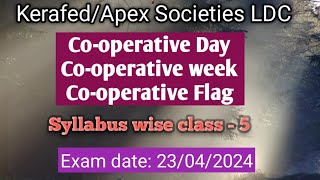 Kerafed Assistant/Apex Societies LDC/CSEB Syllabus wise class/Cooperative day/week/Flag