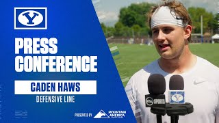 Caden Haws talks with the media  | BYU Football | August 8, 2023