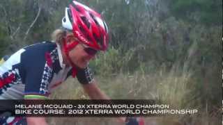 Riding with Melanie McQuaid before the 2012 XTERRA World Championship