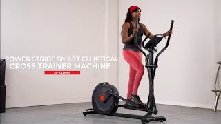 Sunny Health & Fitness | Power Stride Smart Elliptical Cross Trainer Machine - SF-E321005