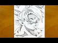 Anime sketch | How to draw Goku Mastered Ultra Instinct from Dragon Ball | Perfected Ultra Instinct