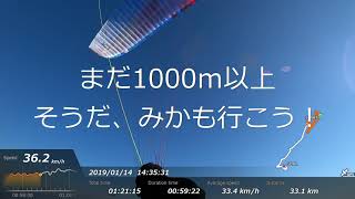 20190114みかも・大平でパラグライダー、そしてみかもゴール