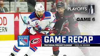 Gm 6: Rangers @ Hurricanes 5/16 | NHL Highlights | 2024 Stanley Cup Playoffs