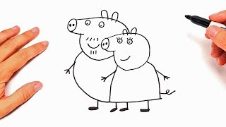 How to draw Peppa Pig Mom and Dad | Easy drawings