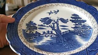 Booths Real Old Willow Blue and White China 10.5-inch Dinner Plate No Gilt