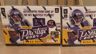 2024 PRESTIGE MEGA BOX PRODUCT REVIEW X2. SEVERAL NUMBERED ROOKIES PULLED 🔥🏈