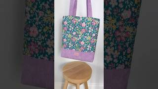 Floral puffy quilted corduroy tote bag #totebag #puffy #sewinglove #bookish