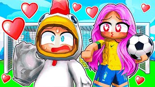 BISOUS avec la FOOTBALLEUSE sur BROOKHAVEN Roblox !