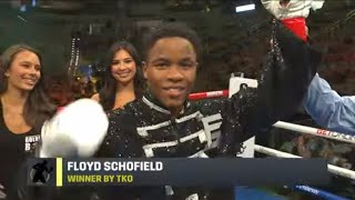 Floyd Schofield TKO Victory Golden Boy promotion DEBUT. Oscar De La Hoya signs future CASHCOW