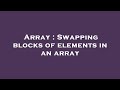 Array : Swapping blocks of elements in an array