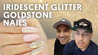 IRIDESCENT GLITTER GOLDSTONE NAILS (ACRYLIC NAILS) - VLOG 155