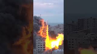 Israeli strikes destroy residential buildings in Palestine’s Gaza