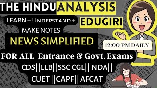 The Hindu Analysis 3rd October, 2023 beginners/Editorial/VocabCDS/CUET/CLAT/NDA/LLB/SET/SSC/MHCET