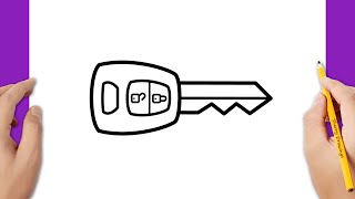 How To Draw A Car Key Easy