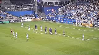 Gabriele Corbo of CF Montreal (Impact) hits the crossbar vs. Charlotte FC 9/14/24