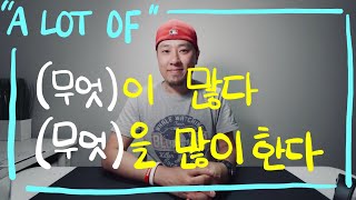 (무엇)이 많다 / (무엇)을 많이 한다 - \