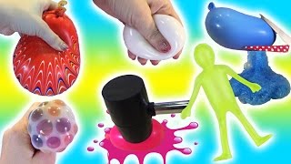 What's Inside Squishy Toys! All Homemade! Stress Balls Snake Slime Orbeez Goo