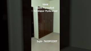 1 BHK Semi furnished Kondapur Hyderabad #rentalflat #kondapur