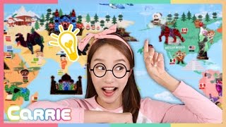 凱利的Banjjakkeo 世界大型地圖玩具遊戲 | 凱利和玩具朋友們  CarrieAndToys