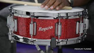 Rogers 14x5 Dyna Sonic Snare Drum with Beavertail Lugs - Red Sparkle (36RSL)