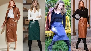 MIND BLOWING BEAUTIFUL ATTRACTIVE LEATHER SKIRT DESIGN AND UNIQUE TRENDY IDEAS FOR LADIES