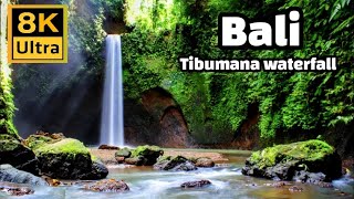 Tibumana Waterfall Bali Indonesia \\ Walk tour 8K