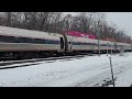 westbound pennsylvanian and eastbound intermodal trains meet at lewistown pa 02 11 2025