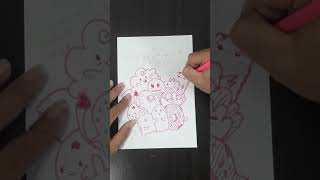 Drawing a pink doodle | cute pink doodle