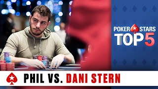 Phil Hellmuth vs. Dani Stern - Top Moments ♠️  Poker Top 5 ♠️  PokerStars Global