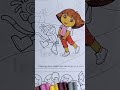 Coloring dora and boots dancing on a path #shorts #coloringbook #coloringpage #coloringvideos #color