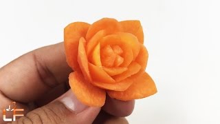 Simple Carrot Flower Carving Garnish - Art Of Vegetable Carving Designs