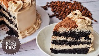 Eggless Mocha Cake Recipe | Eggless Chocolate \u0026 Coffee Cake Recipe