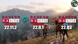 Amd driver adrenalin 22.11.2 vs 22.9.1 vs pro 22.Q3 benchmark with rx 570 4gb ryzen 3 3300x