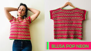 BLUSA DE CROCHÊ POP NEON