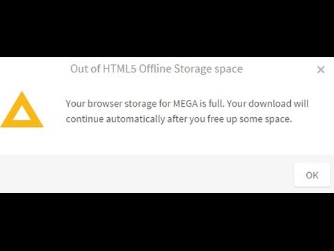 Недостаточно места для автономного хранилища HTML5.